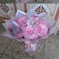 Ramo rosado con glitter