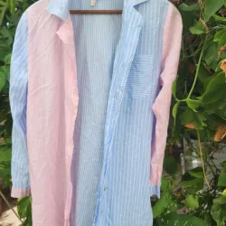 Camisa rayas azul y blanca