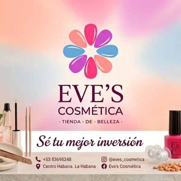 🌸¡SÉ TU MEJOR INVERSIÓN!🌸
🛒 Tienda de Productos de Belleza
En Eve's Cosmética nos especializamos en la comercialización de insumos para Cejas, Pestañas, Micropigmentación, Depilación, Cuidado de la Piel, Cuidado del Cabello, Manicura y Pedicura. Ofrecemos gran variedad de productos y precios altamente competitivos en el mercado.
¡Calidad y confianza garantizada!
📌 Ubicación: Centro Habana, La Habana.
📦 Entregas disponibles en toda La Habana
📞 Contacto: +5353695248
💰 Tipos de pago: CUP, USD, EURO, ZELLE