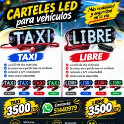 Carteles Led Taxi y Libre (12 volt)