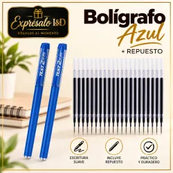Bolígrafos Azul con repuesto