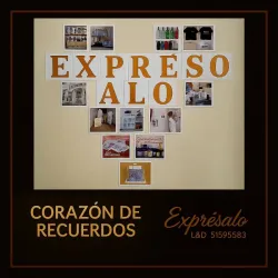 Corazón de recuerdos en pared