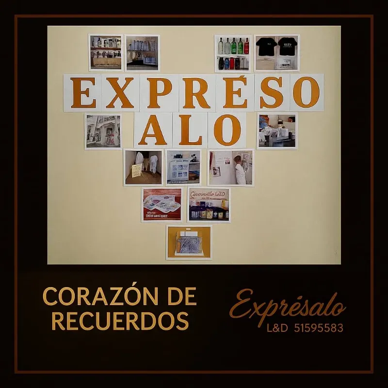 Corazón de recuerdos en pared