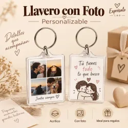 Llavero transparente con foto