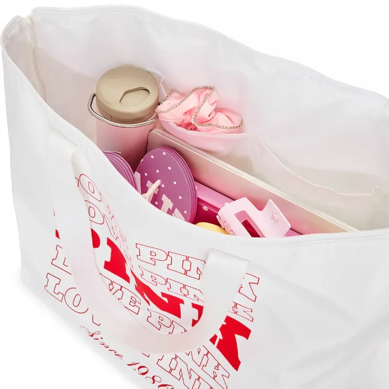 SET TOTE BAG & BEACH TOWELL PINK