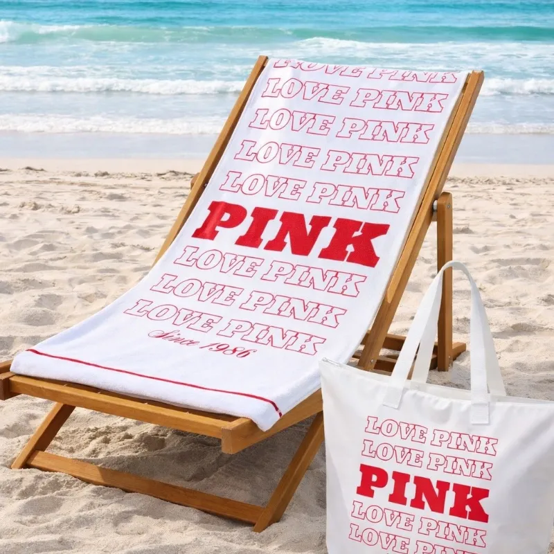 SET TOTE BAG & BEACH TOWELL PINK
