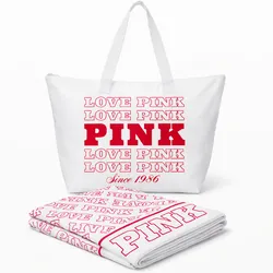 SET TOTE BAG & BEACH TOWELL PINK