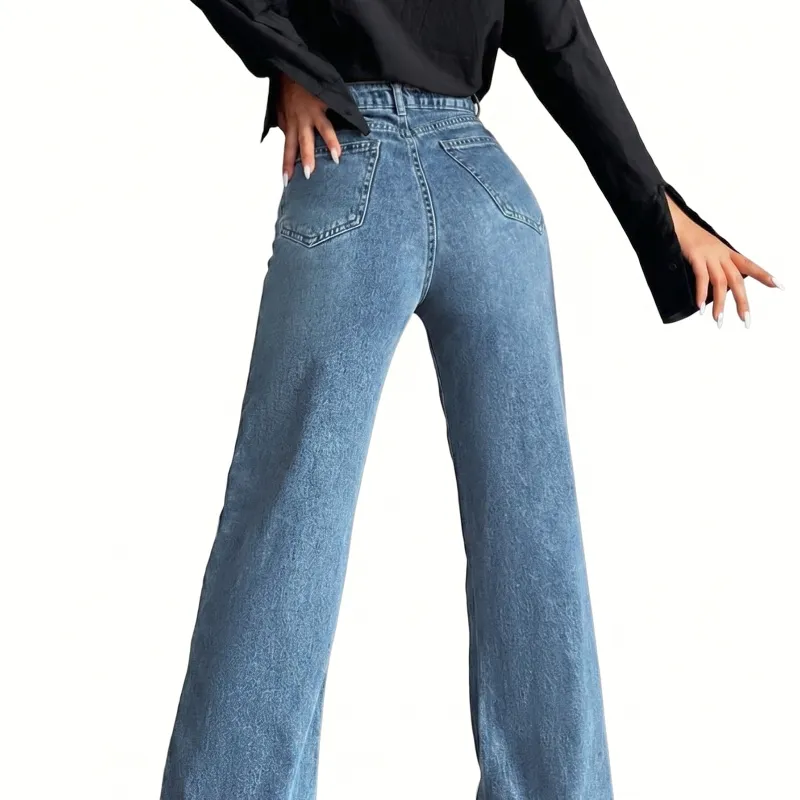 Jeans Casual Washed High Waist