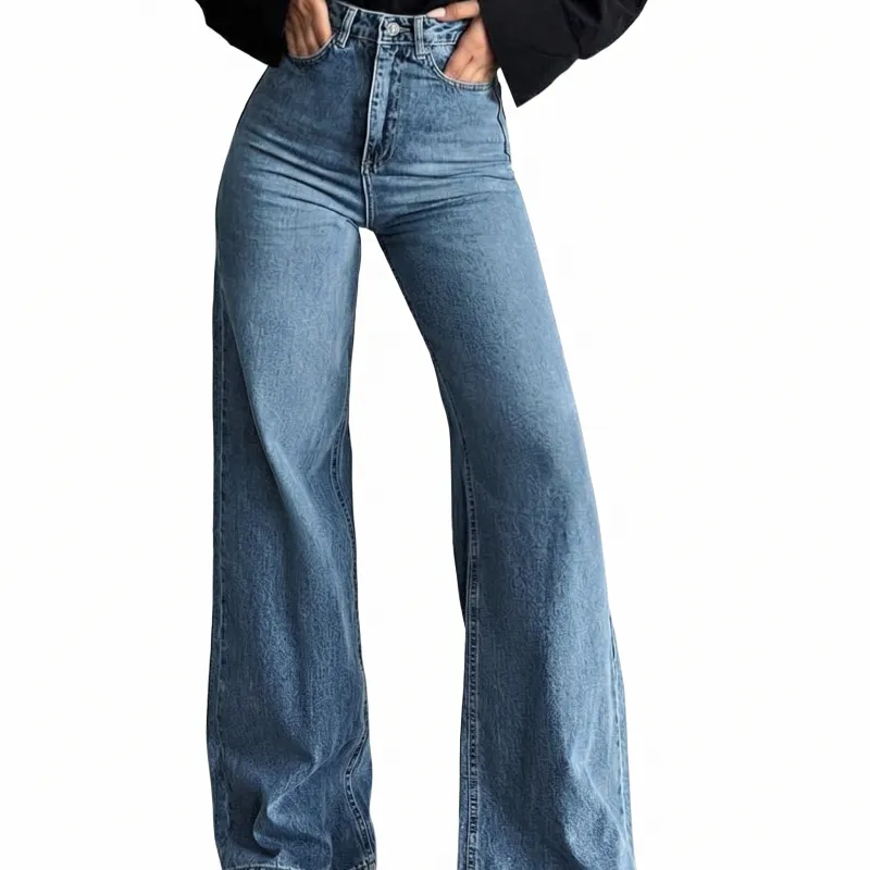 Jeans Casual Washed High Waist