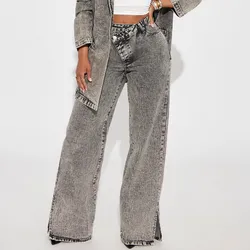 Slit Straight Leg Jeans Fashion Nova