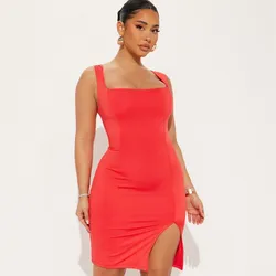 Square Midi Dress Fashion Nova
