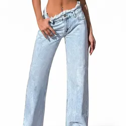 Jeans Frayed Waist Design