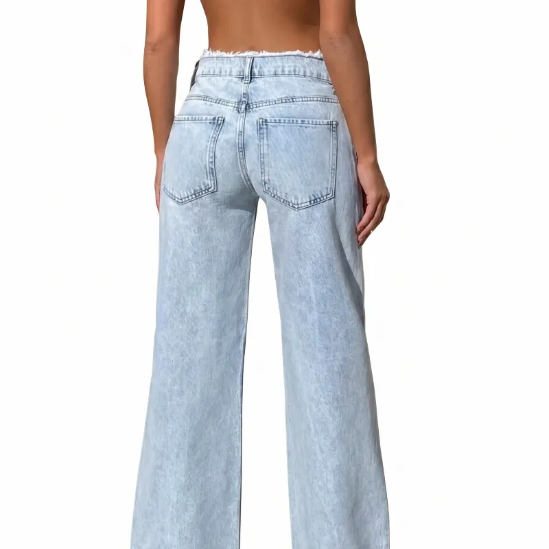 Jeans Frayed Waist Design