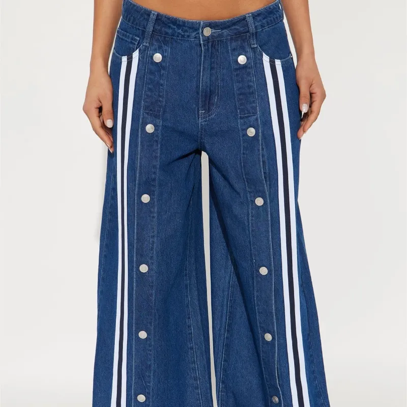 Stripe Wide Leg Jeans Fashion Nova