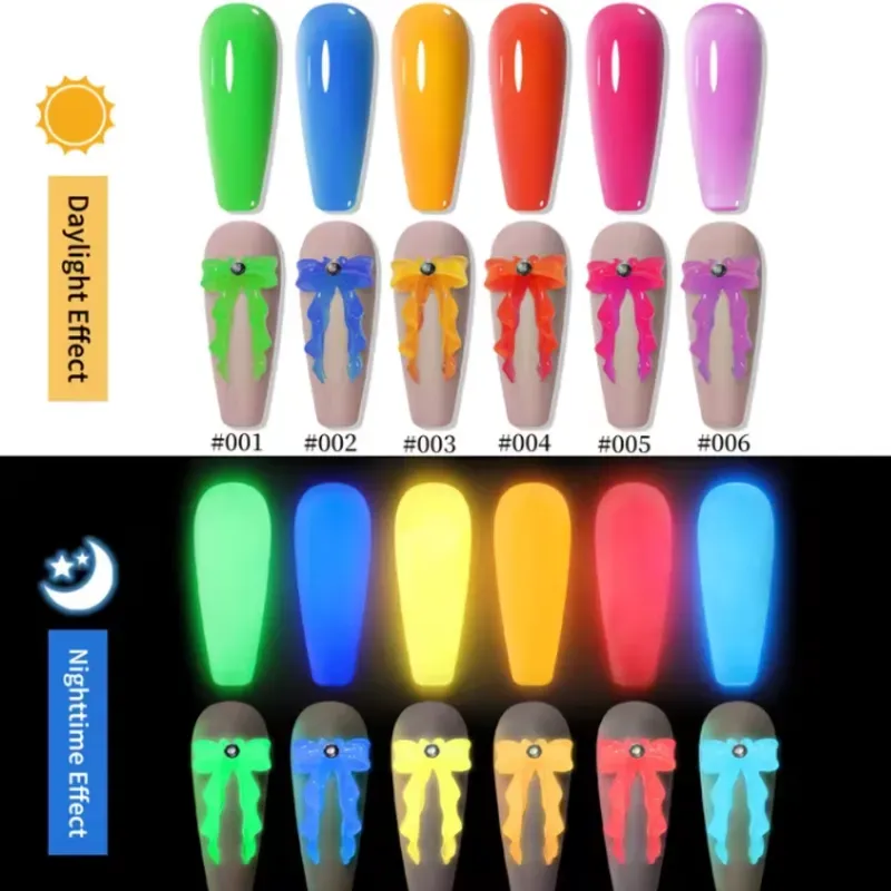 Esmalte de uñas en gel noctilucente de extensión rápida