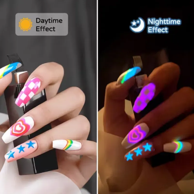 Esmalte de uñas en gel noctilucente de extensión rápida