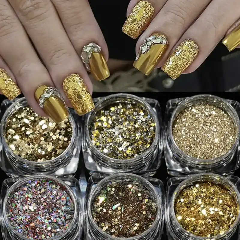 Purpurina para arte de uñas