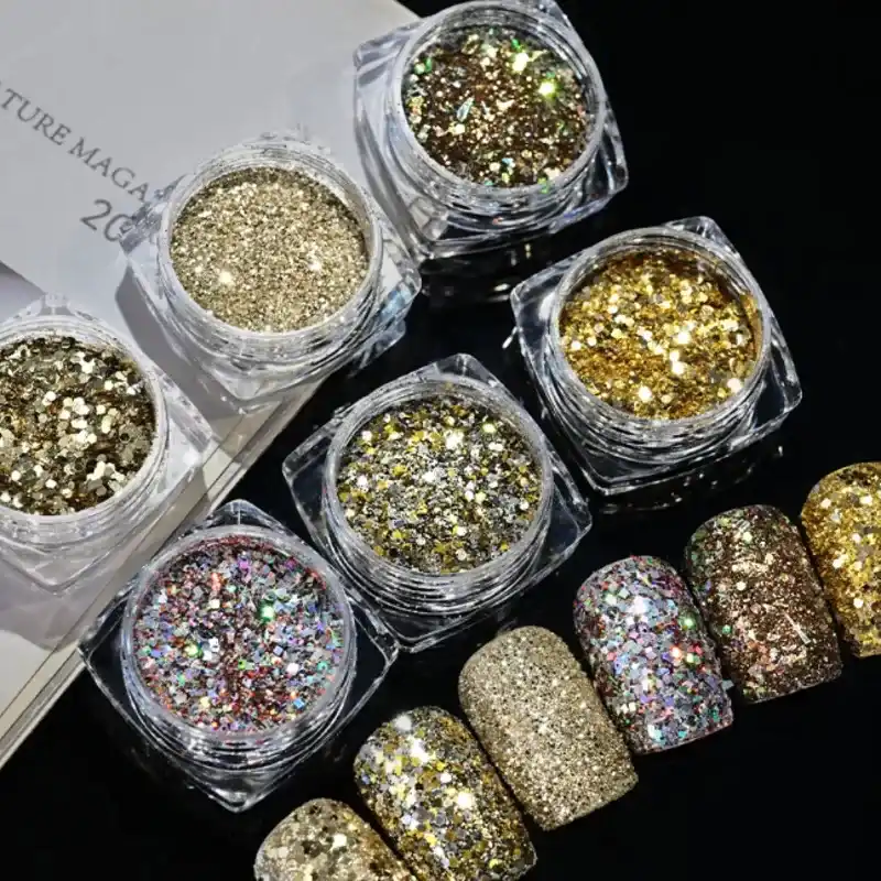 Purpurina para arte de uñas