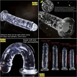 ⚜️ Consolador de Silicona Transparente con Ventosa