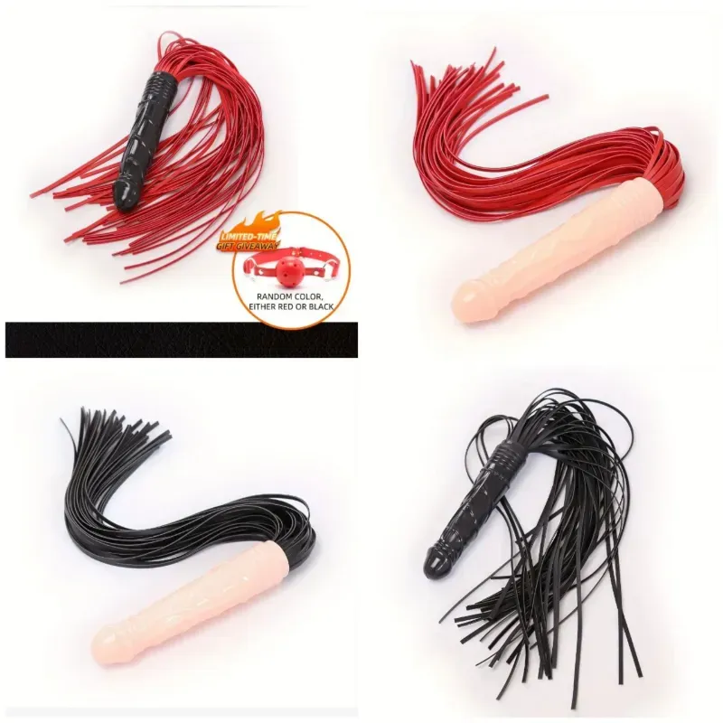⚜️ Dildo con Flogger ➕ Mordaza de Bola Transpirable