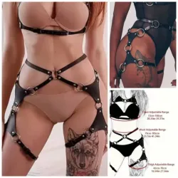 ‎🔥🍒 Arnés Corporal, Cinturón de Cuero Integrado ‎