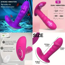‎⚜️ Vibrador Braga 2 en 1 (con Mando a Distancia)