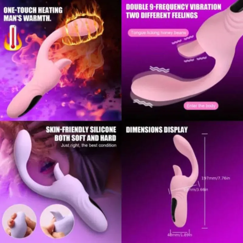 ⚜️ Conejito Vibrador (Lengua + Calefacción Inteligente)