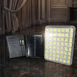 Reflector LED con powerbank y panel solar