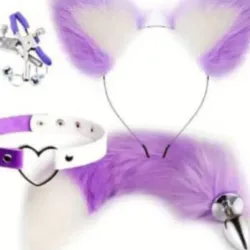 ‎⚜️ Juego de 4 Piezas con cola de Zorro para Adultos