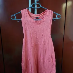 Blusa Color Salmòn,Larga Sin Mangas 