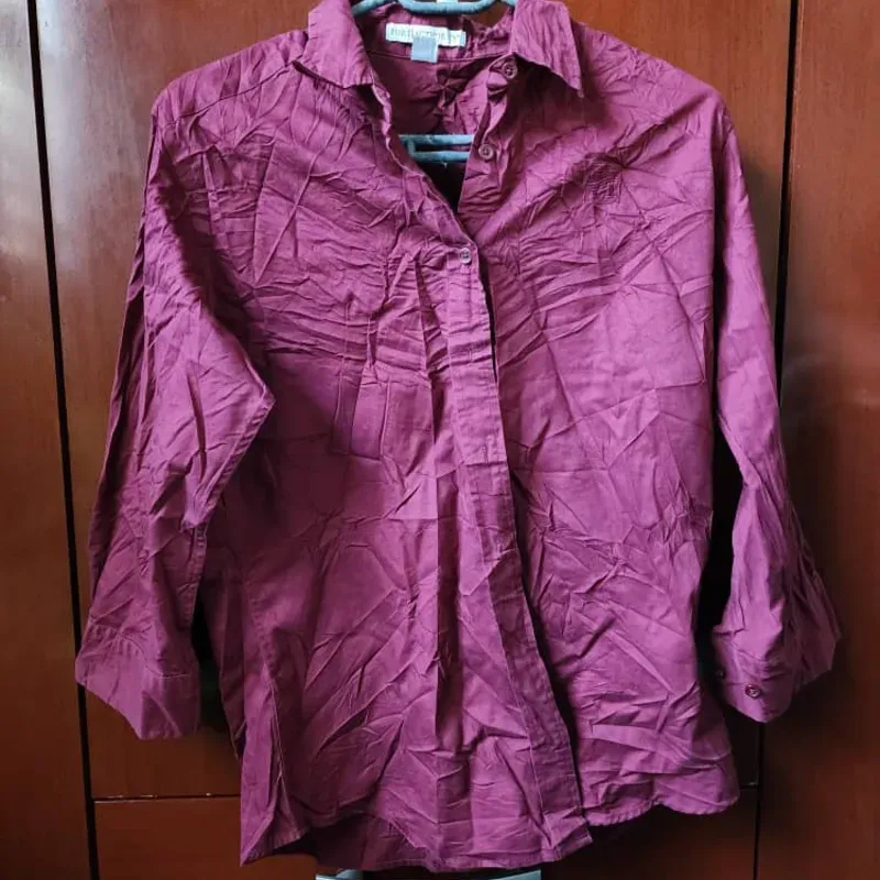 Blusa de Mangas Largas Rojo Vino