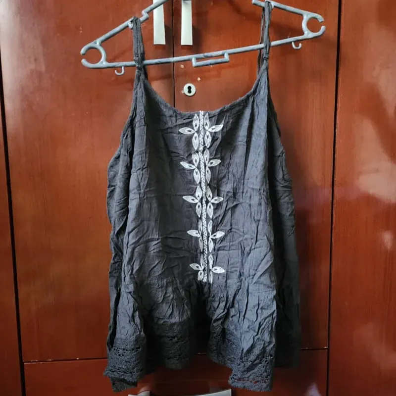 Blusa de Tirantes Gris Oscuro 