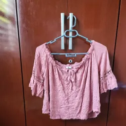 Blusa Rosa con Tejido