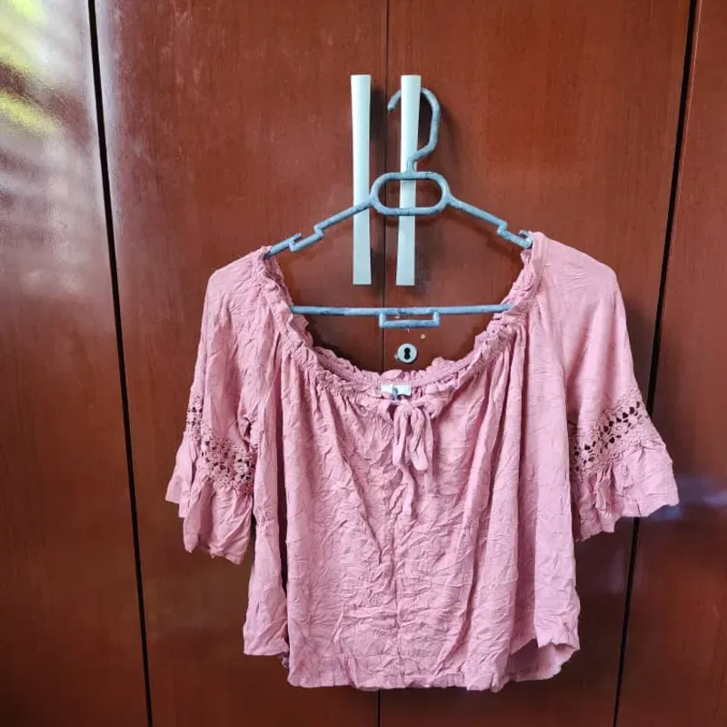 Blusa Rosa con Tejido