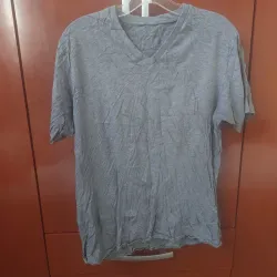 Pullover Color Gris,cuello Tipo V