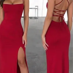 VESTIDO CRUZADO EN LA ESPALDA ROJO