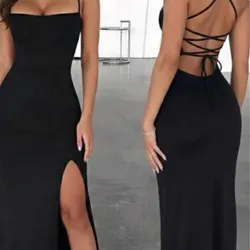 VESTIDO CRUZADO EN LA ESPALDA negro 