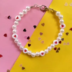 Pulsera/tobillera de corazones