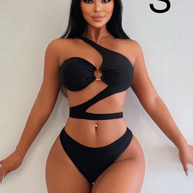 Bikini negro cruzado