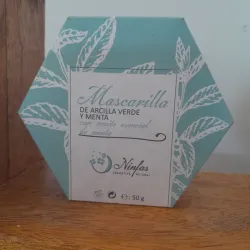 Mascarilla Premium de: Arcilla Verde, menta y aceite esencial de menta 50g (Ninfas)