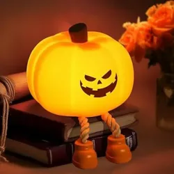 🎃Luz nocturna de calabaza con sonrisa malvada💡
