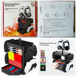 🗂️🎮 Torre de Almacenamiento Multifuncional para Consolas y Accesorios 🎮🗂️  