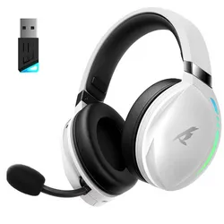 Audífonos RGB Gaming inalámbricos Kofire blancos