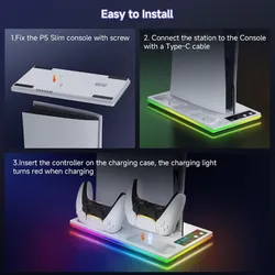 Base RGB de enfriamiento y carga para todos los modelos de ps5