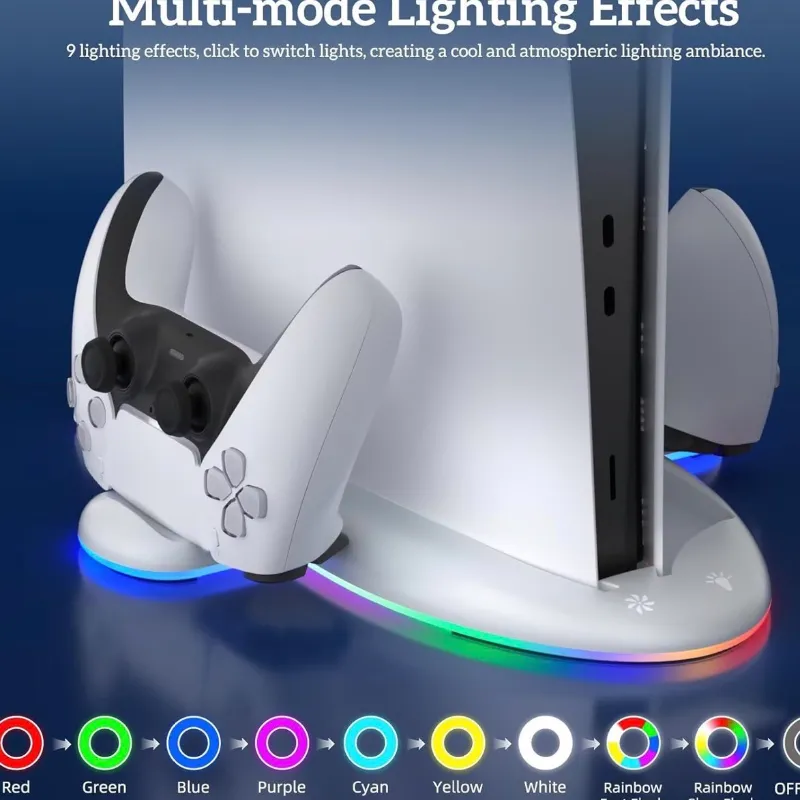 Base RGB de carga y enfriamiento por turbina para ps5 slim