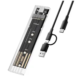 Carcasa SSD M.2 NVMe, carcasa de alta velocidad a USB con USB 3.2 Gen 2 de 10 Gbps, compatible con llave M NVMe SSD/(B+M), para SSD 2230/2242/2260/2280 con cable C-C a A