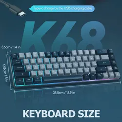 Teclado portátil Ghiheng K68
