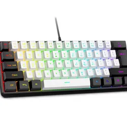 Tecleo marca Rebocoon G661 compacto RGB para juegos de 61 teclas, diseño del 60%, teclas de membrana ergonómicas, retroiluminación de 8 colores, Plug & Play para PC/portátil