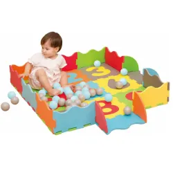 Alfombra de Juego Infantil 🧩 Tapete de Números con Bordes y Pelotas