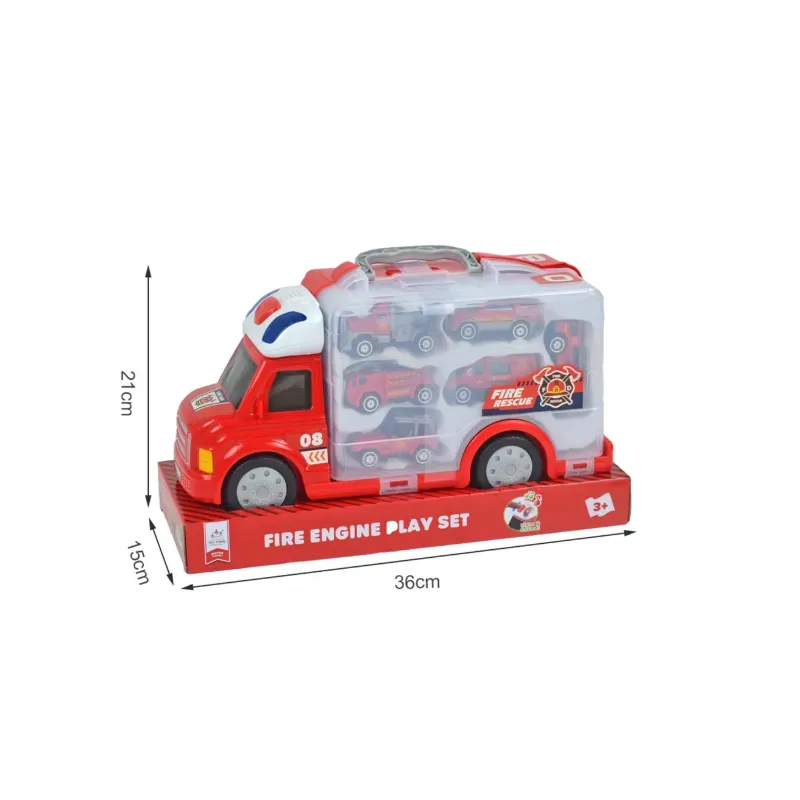 Set de Juguetes Camión de Bomberos 🚒 con Carritos y Accesorios